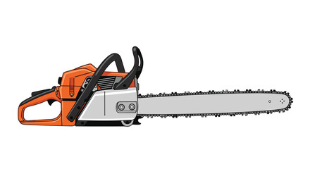 Chainsaw illustration, perfect for forestry, construction, or outdoor themes needing a touch of rugged energy and precision