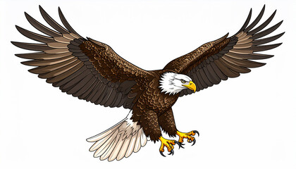 Bald Eagle Flying Illustration