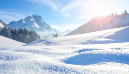  雪のテクスチャ背景　冬やゲレンデイメージの形作られた新雪の雪紋と自然が織りなす美しい雪の造形