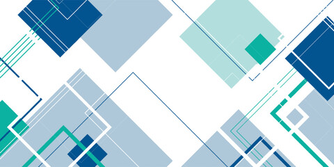 Modern abstract geometric background with blue and green diamond shapes. Ideal for technology, business, and creative design presentations or digital templates.