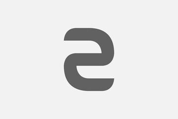 Line art bold simple letter e logo 