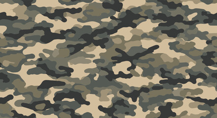 Fototapeta premium A close up of a camouflage pattern with brown green and black shapes.
