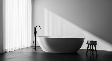 a bathroom with an elegant room