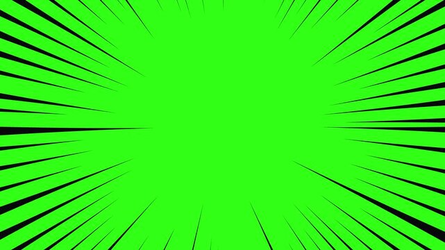 White speed lines isolated on black solid. Fast motion effect, Horizontal line motion graphic with alpha channel. 
Anime style radial comic speed lines. Flash action, velocity lines.