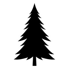 Fototapeta premium Pine tree silhouette, a simple vector graphic