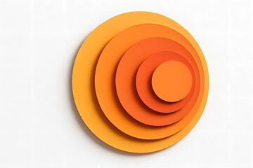 Overlapping Circular Paper-Cut Infographic Template – Gradient 3D Effect on White