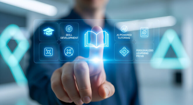 Future of learning interactive digital interface with AI tutoring and skill development