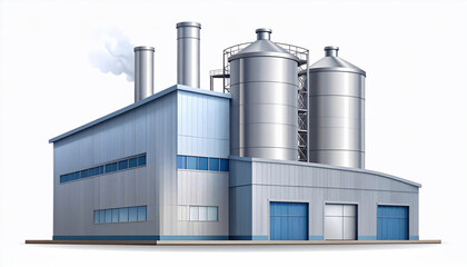 Modern Factory Building Illustration