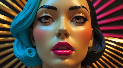 Chromatic Pride: Vibrant Pop Art Portrait Celebrating Queer, Transgender, and LGBTQ+ Identity