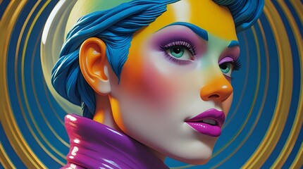 Chromatic Pride: Vibrant Pop Art Portrait Celebrating Queer, Transgender, and LGBTQ+ Identity