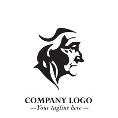 Elegant Old Woman Logo Symbol in Black on White Background with Classic and Minimalist Design