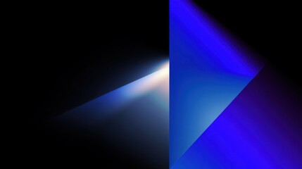 Obraz premium Abstract geometric design with large blue triangle pointing top right, smaller purple triangle overlapping,