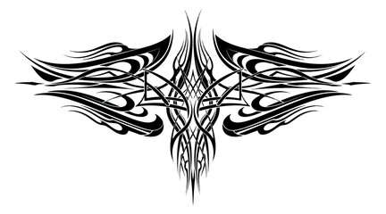 Obraz premium Abstract symmetric composition in black and white geometric vector art