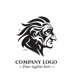 Elegant Old Woman Logo Symbol in Black on White Background with Classic and Minimalist Design