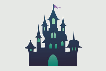 Soft Watercolor Haunted Castle Halloween Design