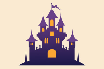 Spooky Watercolor Haunted Castle Background Art