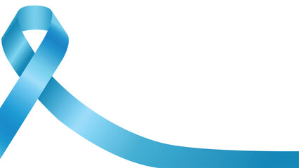 Light blue ribbon. Mens Health, world diabetes day cancer awareness realistic symbol. Symbol of prostate cancer. Blue ribbon, prostate cancer and diabetes awareness symbol. Vector blue ribbon. Banner.