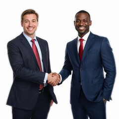 Businessman shaking hands isolated on white background