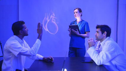 Doctors and medical professionals discussing heart health
