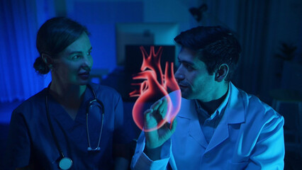 Doctors and medical professionals discussing heart health