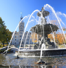 Quebec City Parliament with The Fontaine de Tourny on the foreground, Canada