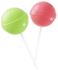 3D素材_ペロペロキャンディー_黄緑