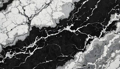 Black Marble Patterned Texture Background – Elegant Natural Marble from Thailand in Black and White for Sophisticated Design and Decoration