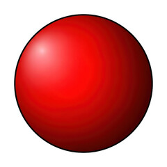 A bright red sphere with realistic shading isolated on transparent background