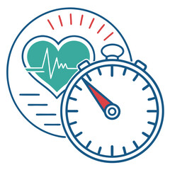 Time is of the Essence: A visual representation of health and urgency, the heart symbolizing vitality alongside the ticking of time