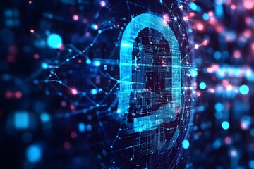 Secure digital network connectivity data protection cyber security abstract concept