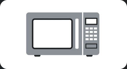 Simple Gray Microwave Oven with Digital Control Panel.