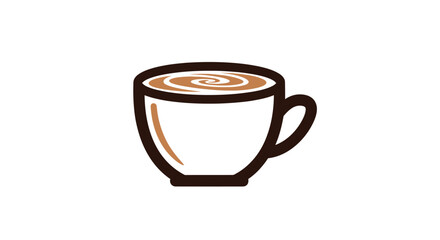 Stylized Illustration of a Coffee Cup with Creamy Swirl Pattern.