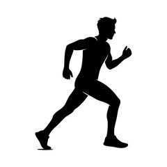 Vector art of silhouette of a man running in vector format