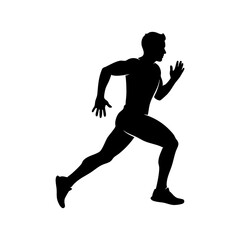 Vector art of silhouette of a man running, full body shot