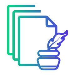 poetry Line Gradient Icon