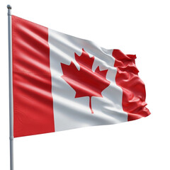 The national flag of canada, a red maple leaf on a white and red background, isolated on transparent background