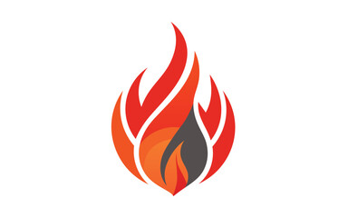 fire flame logo design dynamic modern vector hot bright heat energy icon emblem