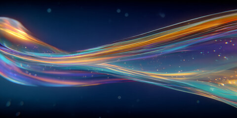 Colorful and dynamic abstract wave patterns on dark background