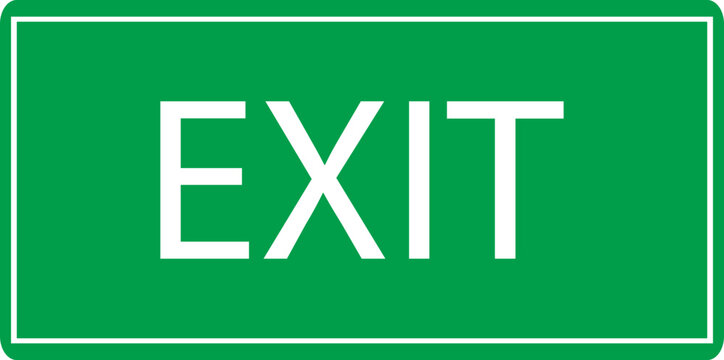 Emergency Exit Icon. Vector illustration of running man and exit door sign. Escape and evacuation symbol. Various exit sign isolated white background.Evacuation and relocation of people to safety. 