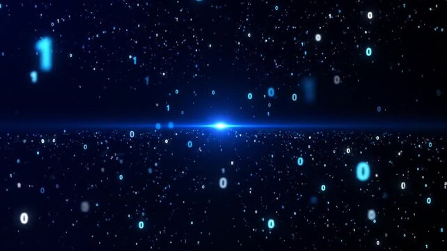 Abstract Digital Binary Code Animation Background
