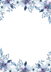 Watercolor flowers background vector for design.