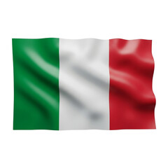 The national flag of italy waving, isolated on transparent background