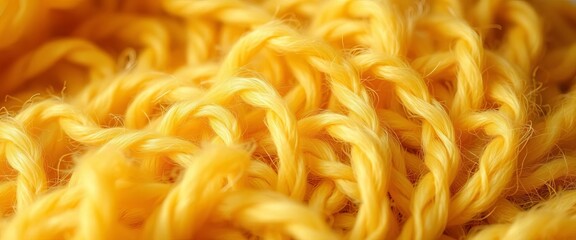 Soft, golden-hued wool textile, close-up showing intricate weave,  thread, texture