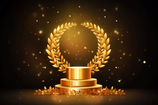 Gold award gold achievement lighting. - Powered by Adobe