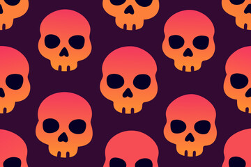 Fototapeta premium Seamless Skull Pattern with Vintage Horror Design