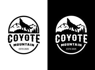 Fototapeta premium COYOTE MOUNTAIN LOGO DESIGN TEMPLATE