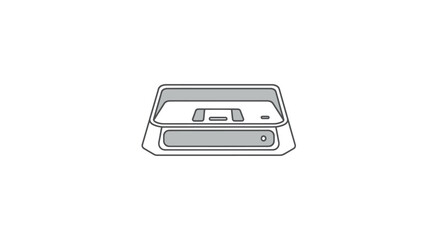 Robotic Vacuum Cleaner Charging Dock Station Front View Outline.