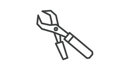 Simple Line Art Icon of Pliers a Versatile Hand Tool.