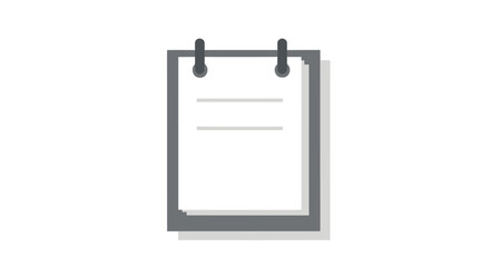 Simple Clipboard with Blank Paper and Lines for Notes.
