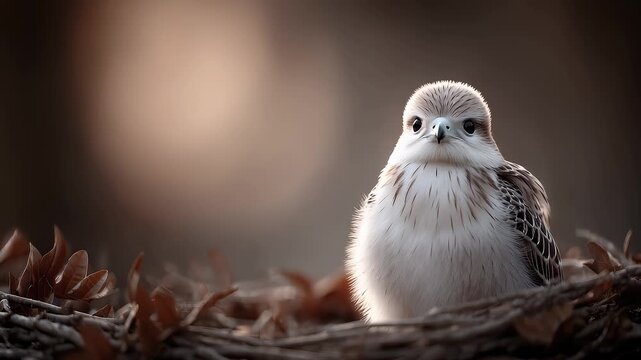 A young eagle hatches and looks out at the world